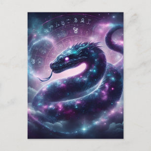 Cartes Pour Fêtes Annuelles Zodiaque Galaxie du Serpent Cosmique Astrologie
