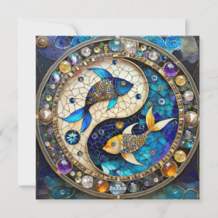 Cartes Pour Fêtes Annuelles Zodiaque - Poissons Yin et Yang