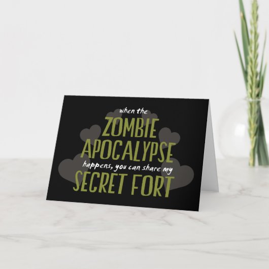 Cartes Pour Fêtes Annuelles Zombie Apocalypse Fort (Devant)