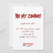 Cartes Pour Fêtes Annuelles Zombie Love (Dos)