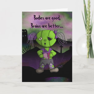 Cartes Pour Fêtes Annuelles Zombie Love Bodies Cerveaux et coeurs Valentine
