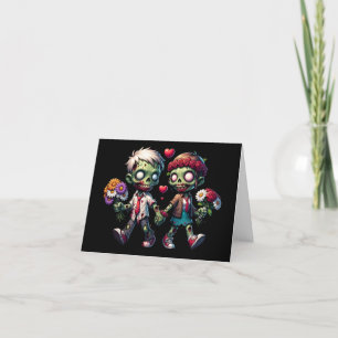 Cartes Pour Fêtes Annuelles Zombies amoureux