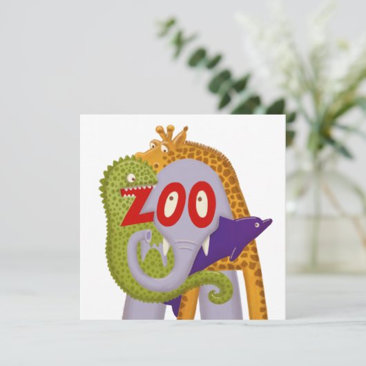 Cartes Pour Fêtes Annuelles Zoo ! (Debout devant)
