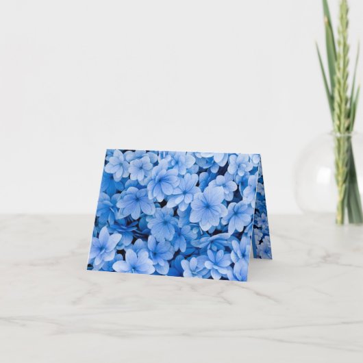 Cartes pour notes à fleurs bleues (Devant)