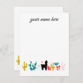 Cartes pour notes Alpaca personnalisés (Devant / Derrière)