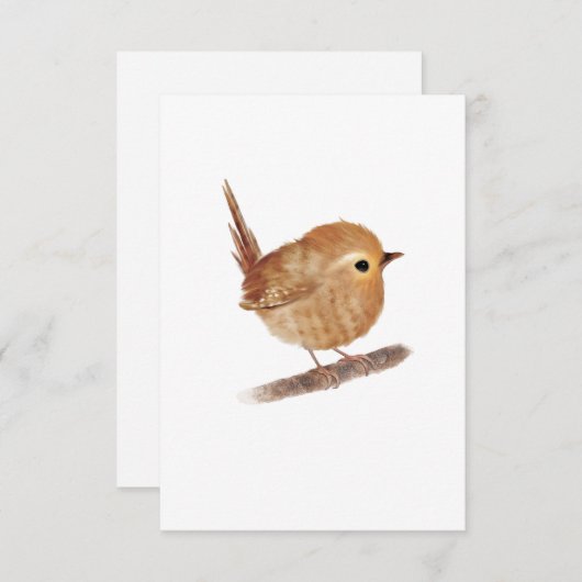 Cartes pour notes blancs Wren Bird (Devant / Derrière)