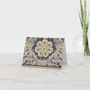 Cartes pour notes Blue et Gold Damask