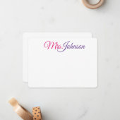 Cartes pour notes colorés pour affaires ou personn (Devant/Arrière en situation)