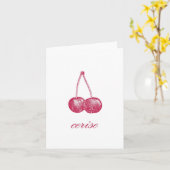 Cartes pour notes (couleurs cerise) de cerise (Fleur jaune)