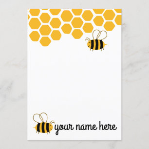 Cartes pour notes d'abeilles cuites personnalisées