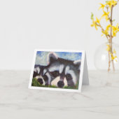 cartes pour notes de blanc d'art de raton laveur (Fleur jaune)