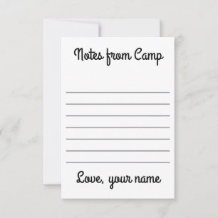 Cartes pour notes de camp d'été personnalisés