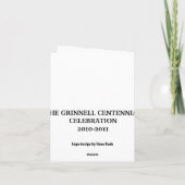 Cartes pour notes de Centennial de GRINNELL (Dos)
