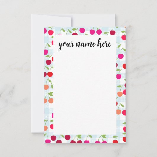 Cartes pour notes de cerises personnalisés (Devant)