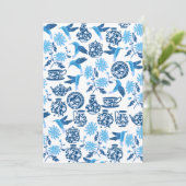 Cartes pour notes de colibris bleus personnalisés (Debout devant)