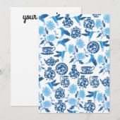 Cartes pour notes de colibris bleus personnalisés (Devant / Derrière)