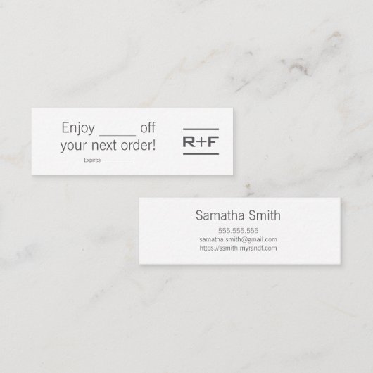 Cartes pour notes de coupon (Devant / Derrière)