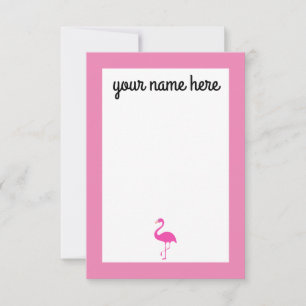 Cartes pour notes de Flamants roses personnalisés
