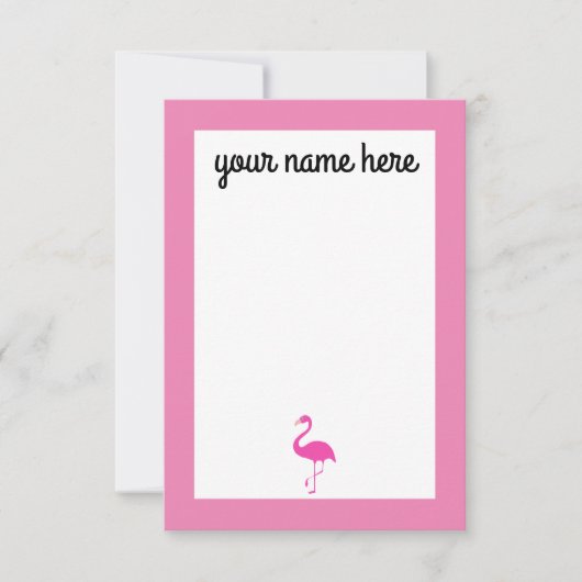 Cartes pour notes de Flamants roses personnalisés (Devant)