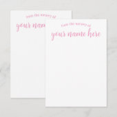 Cartes pour notes de garderie pour bébés personnal (Devant / Derrière)