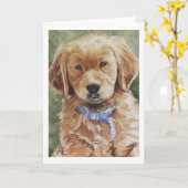 Cartes pour notes de golden retriever (Fleur jaune)