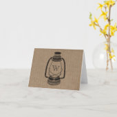 Cartes pour notes de lanterne à huile de monogramm (Fleur jaune)