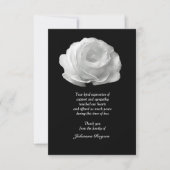 Cartes pour notes de Merci Bereavement Rose blanch (Devant)