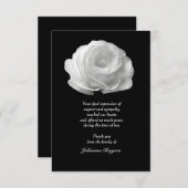 Cartes pour notes de Merci Bereavement Rose blanch (Devant / Derrière)