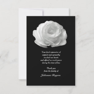 Cartes pour notes de Merci de perte de rose blanc
