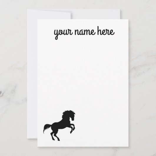 Cartes pour notes de papeterie pour chevaux person (Devant)