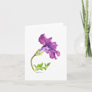 Cartes pour notes de pétunia violet aquarelle