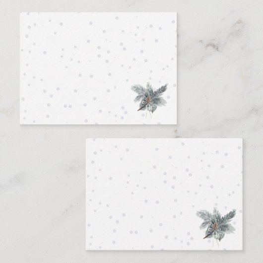 Cartes pour notes de Pinecone d'hiver (Devant / Derrière)