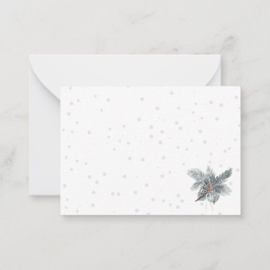 Cartes pour notes de Pinecone d'hiver (Dos)