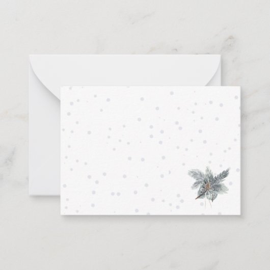 Cartes pour notes de Pinecone d'hiver (Devant)