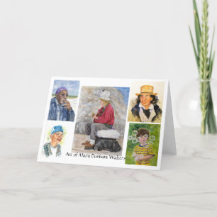 Cartes pour notes de portraits d'aquarelle