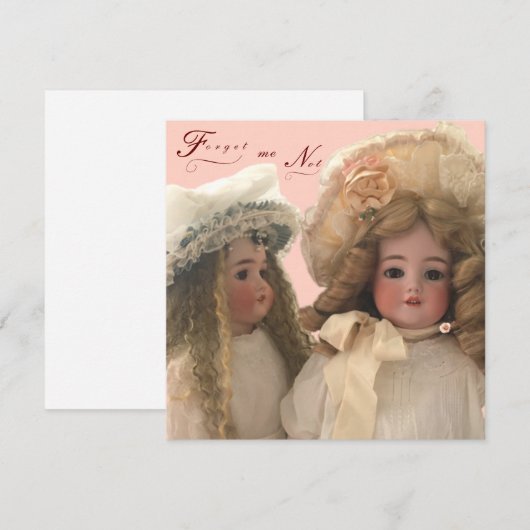 Cartes pour notes de poupées antiques (Devant / Derrière)