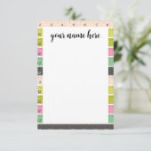 Cartes pour notes de ruban à couture personnalisée (Debout devant)