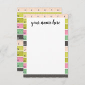 Cartes pour notes de ruban à couture personnalisée (Devant / Derrière)