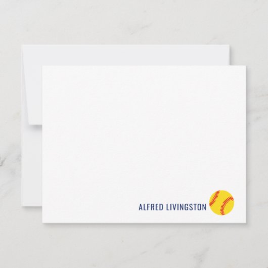 Cartes pour notes de softball à thème sportif (Devant)