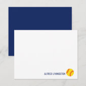 Cartes pour notes de softball à thème sportif (Devant / Derrière)