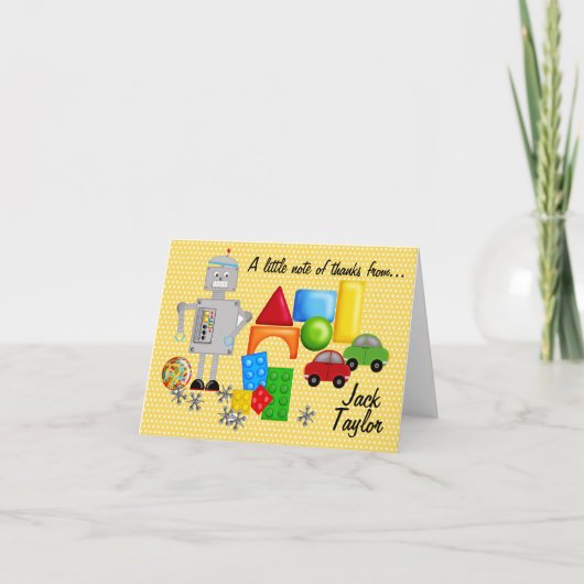 Cartes pour notes des jouets d'un garçon (Devant)