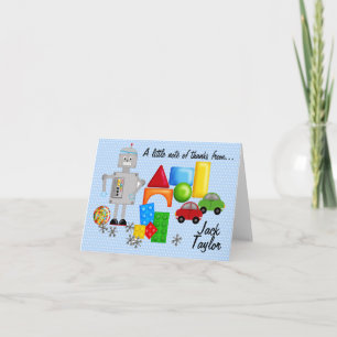 Cartes pour notes des jouets d'un garçon