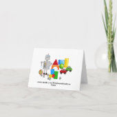 Cartes pour notes des jouets d'un garçon (Dos)
