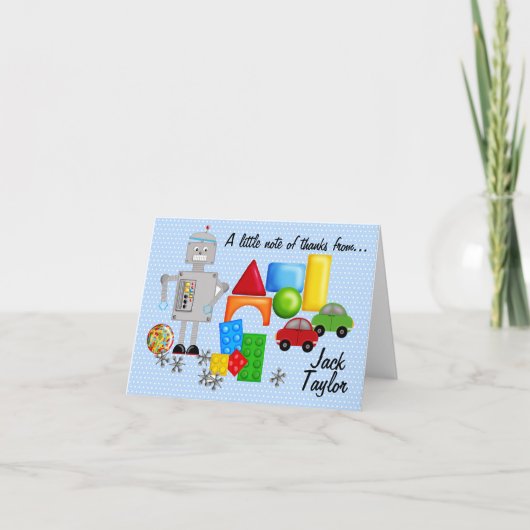 Cartes pour notes des jouets d'un garçon (Devant)