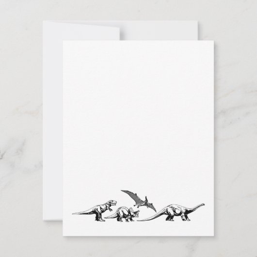 Cartes pour notes Dinosaures personnalisés pour en (Dos)