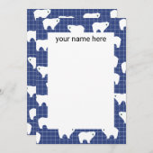 Cartes pour notes d'ours polaires personnalisés (Devant / Derrière)