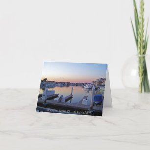 Cartes pour notes du coucher de soleil du port