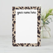 Cartes pour notes Empreintes de léopard personnali (Debout devant)