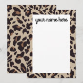 Cartes pour notes Empreintes de léopard personnali (Devant / Derrière)