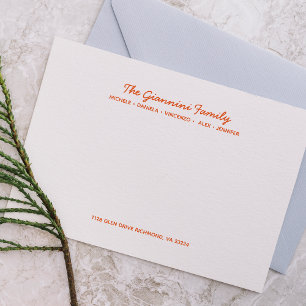 Cartes pour notes FAMILIAUX Noms cursifs Adresse O